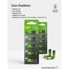 Gp Batteries 23A Ultra Plus 23A/MN21/V23GA Pil 12 Volt 5'li Paket