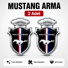 Şimika Mustang Chia Arma Krom Oto Amblem – 5 × 3,5 cm
