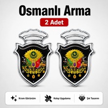 Şimika Osmanlı Chia Arma Krom Oto Amblem – 5 × 3,5 cm