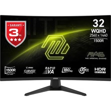 Marka 31.5 Msı Mag 321CQF E18 Wqhd 0.5ms 180HZ 1500R Rapıd Va  Freesync Curve Gamıng