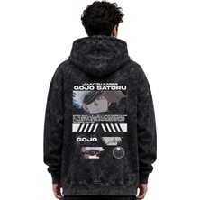 Sevbano Gojo Satoru Jujutsu Kaisen Anime Baskılı Unisex Oversize Yıkamalı Premium Hoodie Sweatshirt