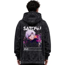Sevbano Gojo Satoru Jujutsu Kaisen Anime Baskılı Unisex Oversize Yıkamalı Premium Hoodie Sweatshirt
