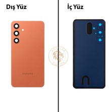 Arsking Samsung S24 Plus Turuncu Arka Pil Kapağı Batarya Kapağı Lazer Kesim Back Cover
