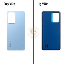Arsking Xiaomi Redmi Note 12 Pro 5g Mavi Arka Pil Kapağı Batarya Kapağı Lazer Kesim Back Cover