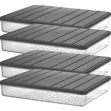 Hepta Collection Selka Home - 2'li 2.5 Litre Büyük Boy Gri Saklama Kabı