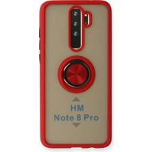 Mey Ithalat®   Redmi Note 8 Pro Kılıf Montreal Yüzüklü Silikon Kapak - Kırmızı