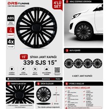 Drs Tuning Chevrolet Uyumlu 15 Inç Kırılmaz Parlak Siyah Jant Kapağı 1 Takım 4 Adet NO:339