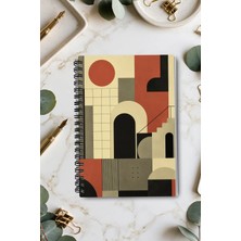 giftkonsept Boho Sanatsal Geometrik Desenli 50 Yaprak 100 Sayfa Sprialli Defter
