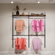 Mağaza Raf Sistemi – Butik Raf Sistemi – Giyinme Odası Raf Sistemi Raflı 275 × 200 cm