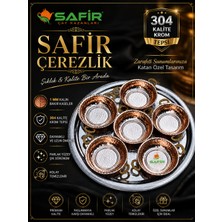 Safir Çay Kazanları Safir Çerezlik Kahvaltı Takımı Krom Tepsi 6 Adet Bakır Kase Özel El Işlemesi Bakır Çerezlik