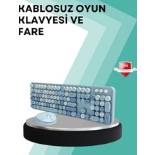 Renas Store Kablosuz Klavye ve Mouse Seti – Sessiz Tuş Retro Tasarım