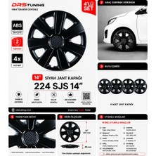 Drs Tuning Volkswagen Uyumlu 14 Inç Kırılmaz Parlak Siyah Jant Kapağı 1 Takım 4 Adet NO:224
