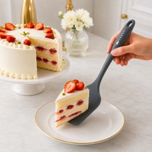 Ivory 29 cm Sert Plastik Spatula Isıya Dayanıklı Yapışmaz Yüzey Uyumlu Esnek Hamur Pasta Kek Krep Servis Spatulası Sariva Home
