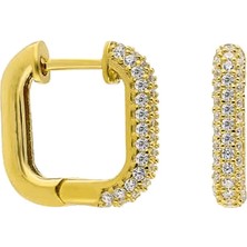 Eva Pırlanta Kare Zirkon Küpe 717029 Gold
