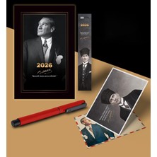 Hepta Collection 2026 Istikbal Atatürk Ajandası Ayraç Kartpostal Kalem - Kırmızı