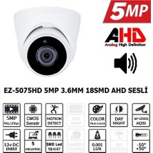 Ezcool EZ-5075HD 5mp 3.6mm Smd Ahd Sesli Dome Kamera