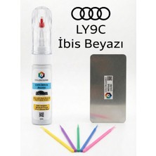 COLORGUARD Audi LY9C İbis Beyazı Rötuş Seti - 2 si 1 Arada İğne ve Fırça Uçlu Şişe, Rötuş Çeliği ve Rötuş Çubuğu