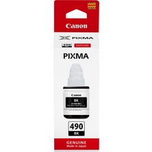Canon GI-490 Siyah Orijinal Mürekkep Şişesi (Pixma G1400 G2400 G3400 G4400 Uyumlu - 6.000 Sayfa)