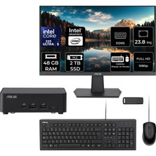 Asus Expertcenter PB64 Core Ultra 5 225 48GB Ram 2tb SSD 23.8" Full Hd Monitör Freedos PB64-B50060MHP529 Mini Masaüstü Bilgisayar + Per4 USB Bellek