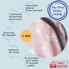 Bg Store Yorni Kışlık ve Mevsimlik Çift Kat FLANEL%100 Pamuk Kumaş Bebek Çocuk Uyku Tulumu 1 Tog 18-36 Ay