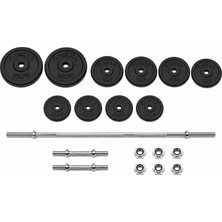 Delta 60 kg Döküm Vidalı Halter Dambıl Set 120 cm Uzun Barlı