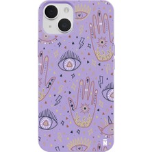 Casen iPhone 15 Plus Lila Lansman Renkli Silikon I'm Mysterious Tasarımlı Kamera Korumalı Telefon Kılıf