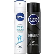 Renas Store Fresh Bayan Deosprey 150 Ml+Deep Dimension Erkek Deosprey 150 ml 2'li Paket