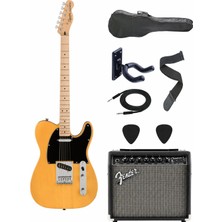 Squier Affinity Telecaster Akçaağaç Klavye Butterscotch Blonde Elektro Gitar Champion Iı 25  Amfi Set