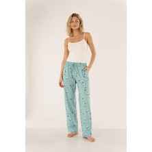 Ziccho Beli Lastikli Desenli Pamuklu Kadın Pijama Altı
