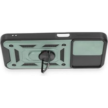Renas Store Newface Samsung Galaxy M14 5g Kılıf Pars Lens Yüzüklü Silikon - Yeşil
