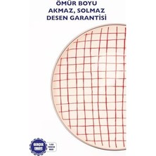 Bg Store Cupid Kareli Emaye Tabak Pasta Sunum Tabağı 21 cm