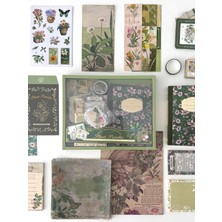 Kağıt Gemi Dükkan Vintage Plants Paradise Botanik Temalı 180 Parça Dopdolu Journal Scrapbook Seti/sticker/washi Bant