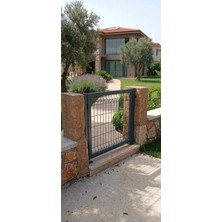 Bahçe Kapısı Panel Çit Kapı Üsten Mandallı 100 cm X150 cm Yeşil Renk Tel Göz Aralığı 5X15CM Pevrazlı