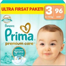 Bg Store Bebek Bezi Premium Care 3 Numara 96 Adet Ultra Fırsat Paketi