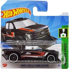 Hot Wheels - Ford F-150 Lightning Custom - Hw Green Speed 5/10 - HTD01 - Short Card - Pickup Truck -
