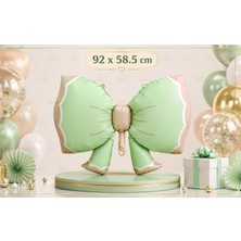 Parti Dükkanı Retro Yeşil Fiyonk Folyo Balon 92 x 58,5 cm Helyum Uyumlu Doğum Günü Baby Shower Nişan Parti Süsü