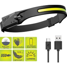 Renas Store PS-001 5 Aydınlatma Modlu Cob LED Sensörlü USB Şarj  Edilebilir Dahili Pilli Kafa Lambası