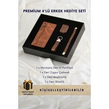 Cüzcan Montana Deri El Portföyü ve Aksesuar Seti - 4 Parça Özel Kutulu