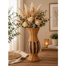 Elsa Rattan 29 cm Hasır Dekoratif Vazo