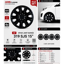Drs Tuning Nissan Uyumlu 15 Inc Kırılmaz Parlak Siyah Jant Kapağı 1 Takım 4 Adet NO:319