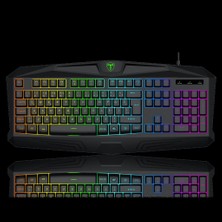 T-Dagger Tanker, T-TGK106, USB Kablolu, Türkçe Q, Rainbow Backlight, Membran Tuşlar, 104 Tuşlu, Gaming Klavye