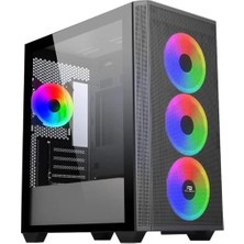 Powerboost PB-P2252BB USB 3.0 Mesh Siyah 4x Ring Argb Fanlı Mid Tower Gaming Kasa