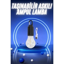 My Best Store Taşınabilir Şarjlı LED Ampul Askılı Lamba Kamp Bahçe Lambası