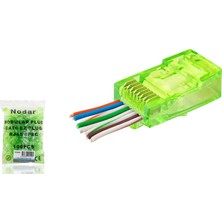 Renas Store Cat6 Ez RJ45 Konnektör - 100 Adet Yeşil / Ekonomik Poşet Paket ND2409