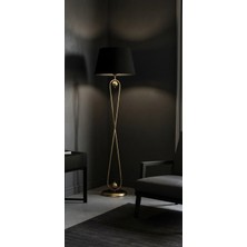 Venüs Nova Venüs Sirius | Modern Eskitme Metal Lambader| Siyah Kumaş Başlık | Ayaklı Aydınlatma