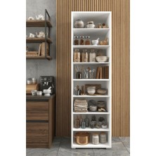 Haus Modüler Köyceğiz, Açık 8 Raflı 180 cm Erzak,kiler,kuru Yiyecek,kuru Bakliyat,mutfak Organizeri Çok Amaçlı Dolap