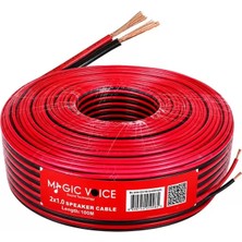 Belirtilmemiş Magicvoice MV-29552 2X1.00MM Siyah Kırmızı 100 Metre Cca Hoparlör Ses Kablosu