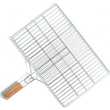 Küçük Boy Mangal Izgarası - 35X20 cm - Ahşap Saplı  Nemere