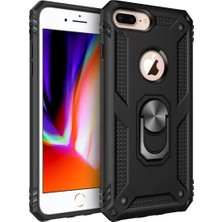 Renas Store Newface Iphone 7 Plus Kılıf Sofya Yüzüklü Silikon Kapak - Siyah