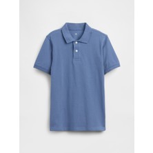 Gap Erkek Çocuk Açık Mavi Pique Polo T-Shirt
